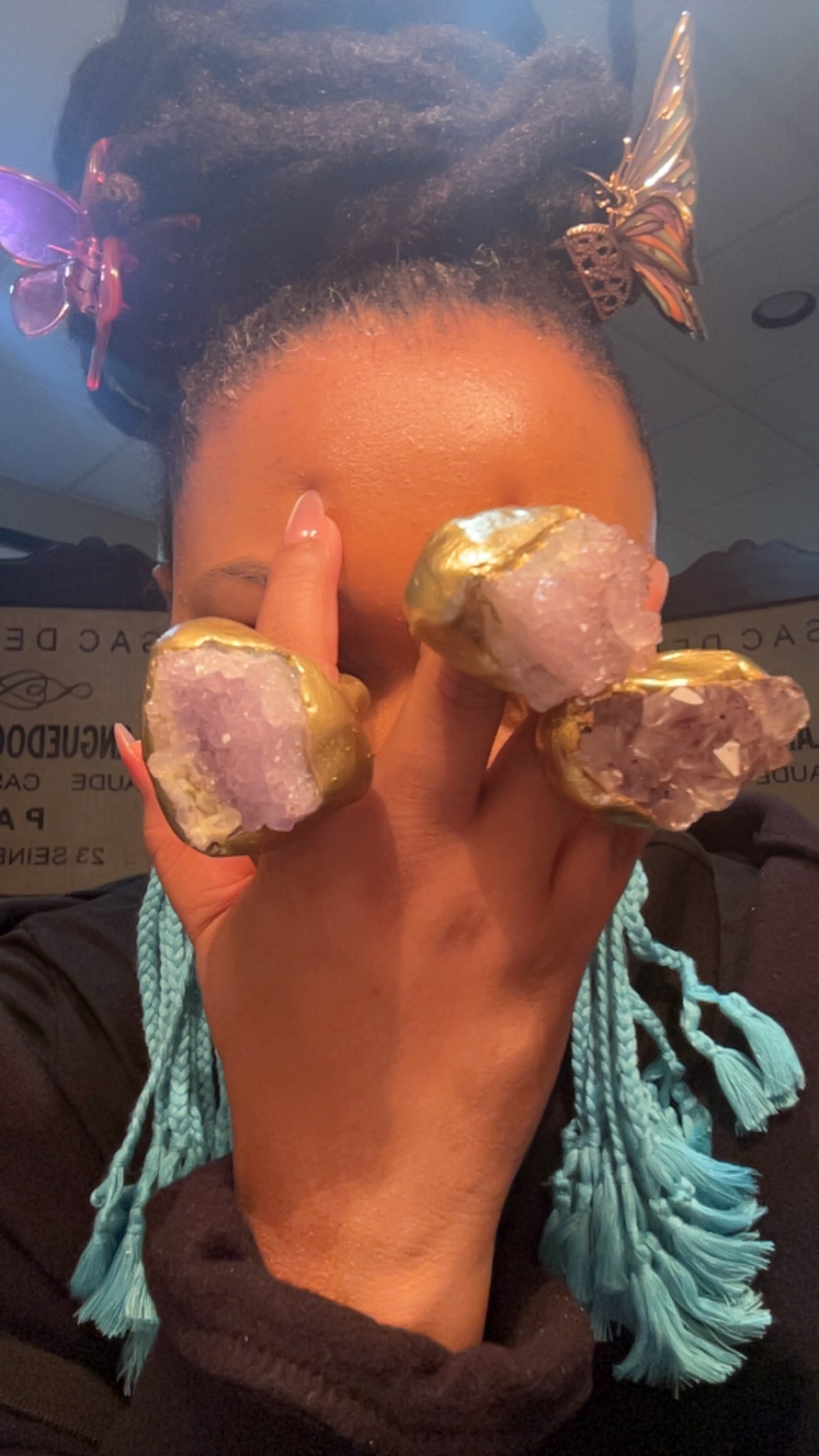 Natural Amethyst Custers Rings